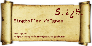 Singhoffer Ágnes névjegykártya